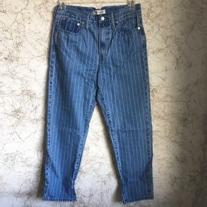 madewell pinstripe jeans